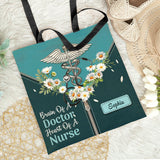 Brain Of A Doctor Heart Of A Nurse Daisy Stethoscope HTRZ06102676IB Tote Bag