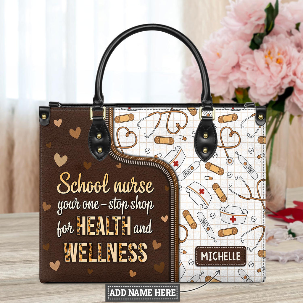 Retired Nurse Personalized Leather Bag