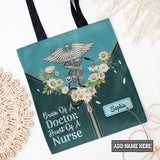 Brain Of A Doctor Heart Of A Nurse Daisy Stethoscope HTRZ06102676IB Tote Bag