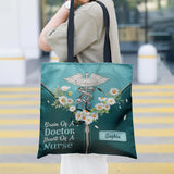 Brain Of A Doctor Heart Of A Nurse Daisy Stethoscope HTRZ06102676IB Tote Bag